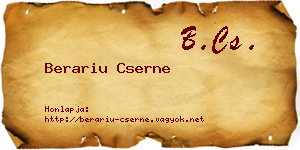 Berariu Cserne névjegykártya